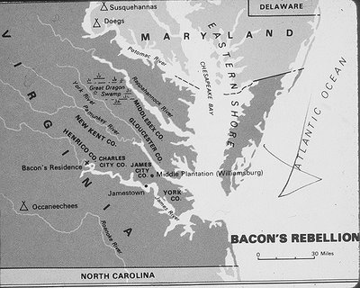 1. Map of Bacon's Rebellion, Colony of Virginia, late 17th …